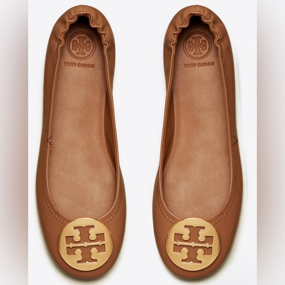 Tory Burch Shoes - Tory Burch Women's Minnie Travel Brown Slip On Ballet Flats - Size 5.5M With COA